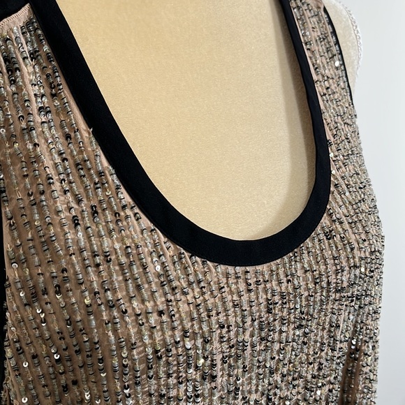 Eileen Fisher Round Neck Shift Silk sequin dress - Picture 6 of 13